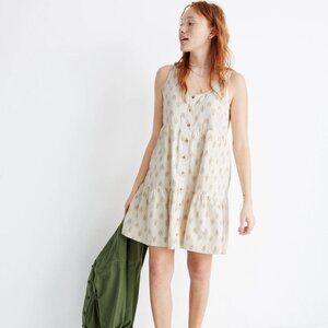 NWT Madewell Sleeveless Button-Front Tiered Mini Dress, Sz XS